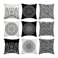 black white geometric cushion cover polyester square pillowcases decoration home cars decor flowers pillow cover 4545cm