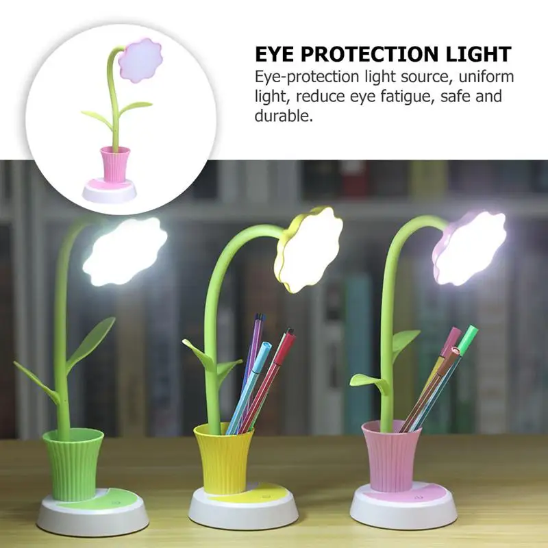 

Sunflower Pen Holder Table Lamp Sunflower Pen Container Desk Lamp LED Eye Protection Table Lamp Creative Sunflower Table Lamp