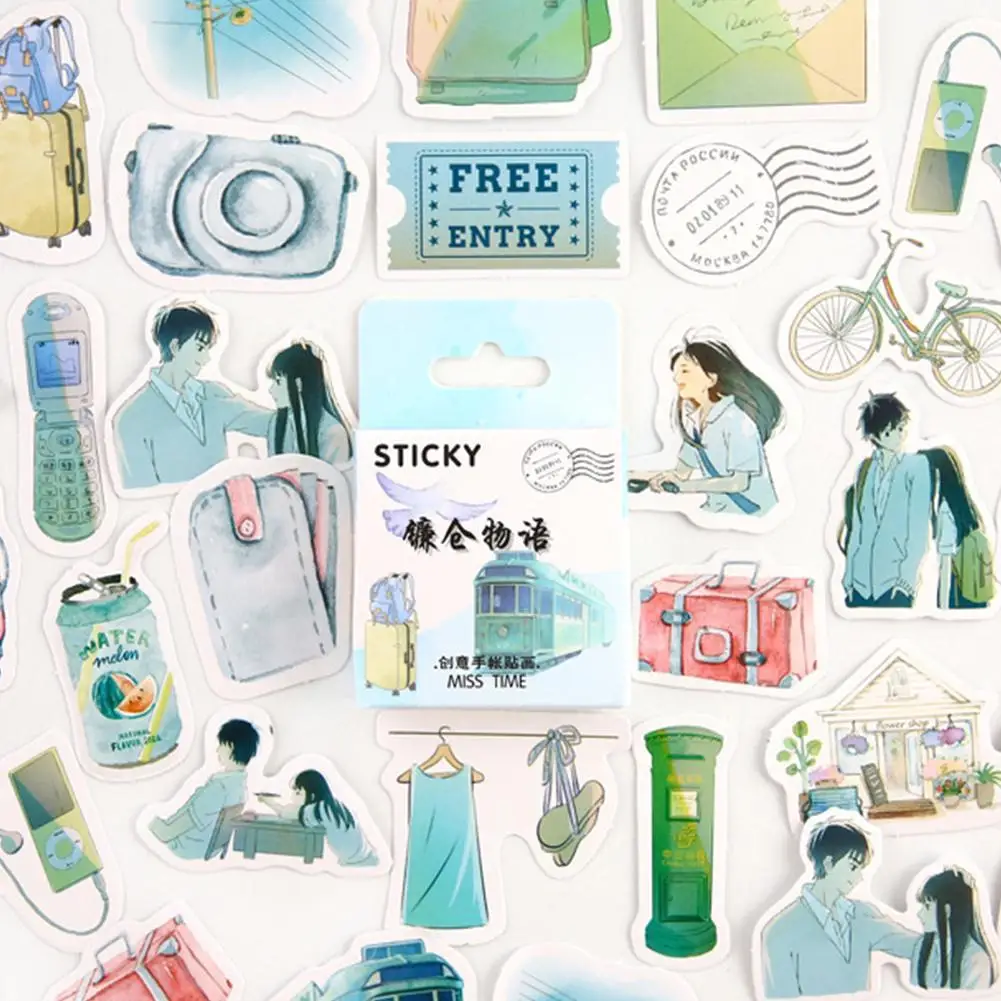 

Stationery Stickers DIY Scrapbooking Diary Decorative Kawaii Stickers Cat Cute Stickers Boxed Retro Plant Flower P4N2