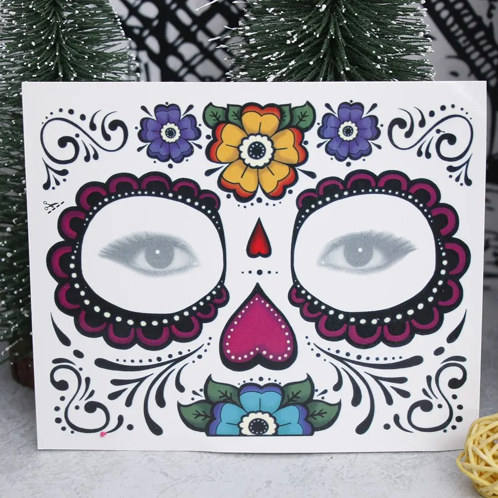 Наклейка для макияжа лица специальная водостойкая татуировка День мертвых