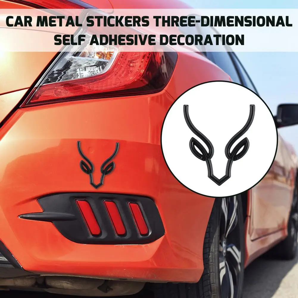 

Car Stickers 3D Metal Antler Decals Rear Truck Window Bumper Badge Vinyl Graphic Side Fender Decal For Auto Decoration Accessory
