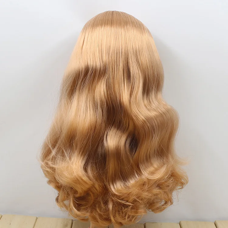 Для куклы Blyth ледяной парик с куполом, золотистые фиолетовые серые волосы, белый натуральный загар темно-супер черный парик для волос, игрушка подарок для девочек