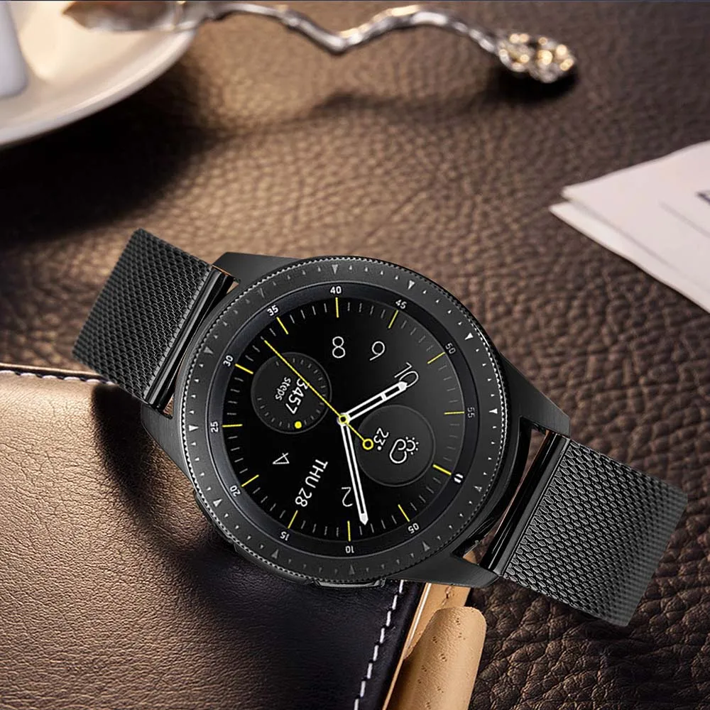 Миланский ремешок для часов 20 мм 22 мм для samsung Galaxy Watch 42 мм 46 мм Active 2 40 мм 44 мм быстросъемный сетчатый ремешок из нержавеющей стали