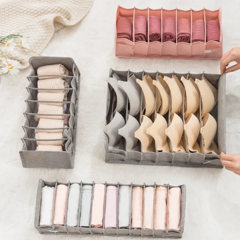 

Underwear Storage Box Socks Bra Underpants Foldable Divider Drawer Closet Organizer Household Clothes Storage Sorting Tools New