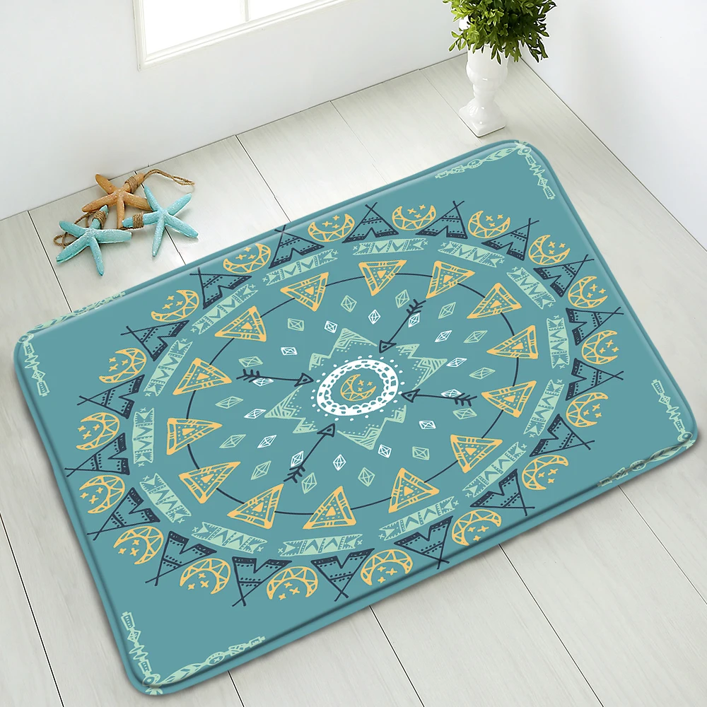 

Bohemian Mandala Non-slip Bathroom Mat Ethnic Style Flower Washable Floor Mats Indoor Doormat Rug Absorbent Carpet Home Decor