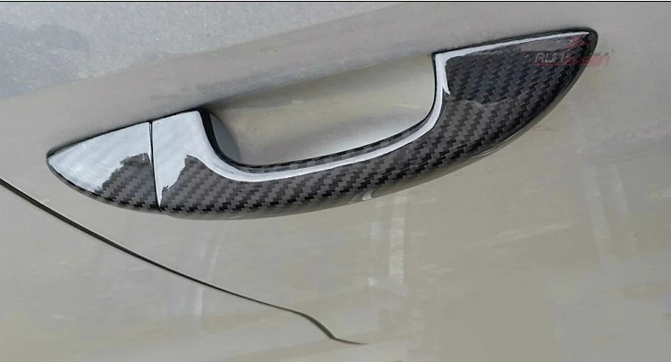 Углеродное волокно Авто дверная ручка наружная отделка крышки для Volkswagen golf 6 Passat GranLavida Scirocco для Touareg 2010