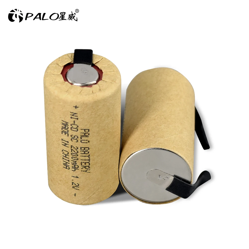 Аккумуляторная батарея Palo 2-12 шт. SC 1 2 в 2200 мАч Sub C Ni-Cd cell со сварочными насадками