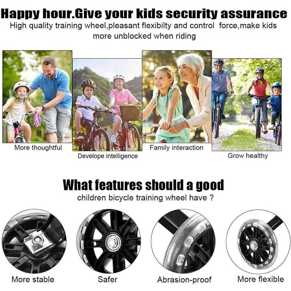 

Support Wheels Bicycle Stabilisers Kit For Kids Universal Bike Balance Auxiliary Wheel Set Training Wheels Cycling Accessories