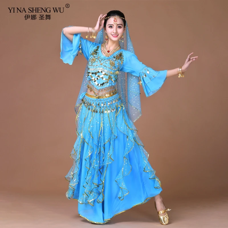 2/3/5/8pcs Set Dancewear Adult Dance Clothes Bellydance Suit India Oriental Performance Costume Sari Bollywood Women - купить по