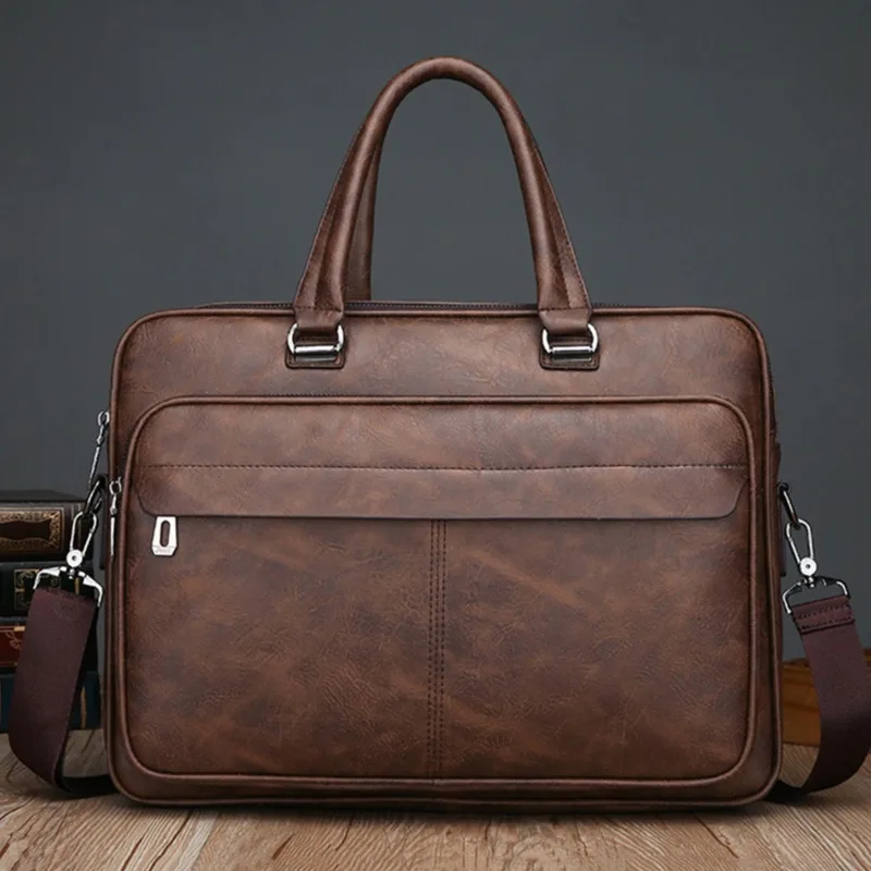 Сумка-мессенджер Мужская для компьютера кожаный портфель на одно плечо офисный