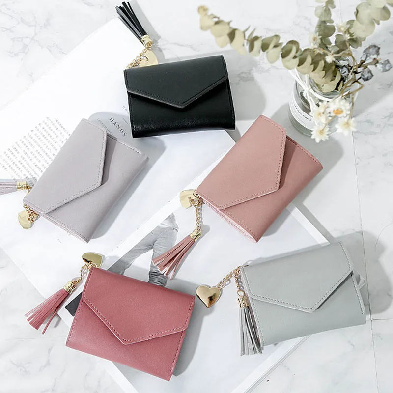 Женский короткий кошелек женский модный с кисточками женские Мини кошельки