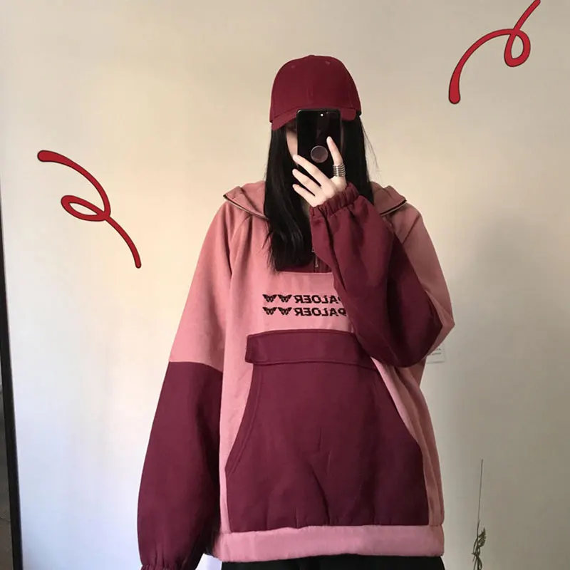 

New Cute Harajuku Aesthetic Frog Anime Hoodie Women Purple Long Sleeve Oversized Streetwear Gothic Cosplay Winter Clothes Tops