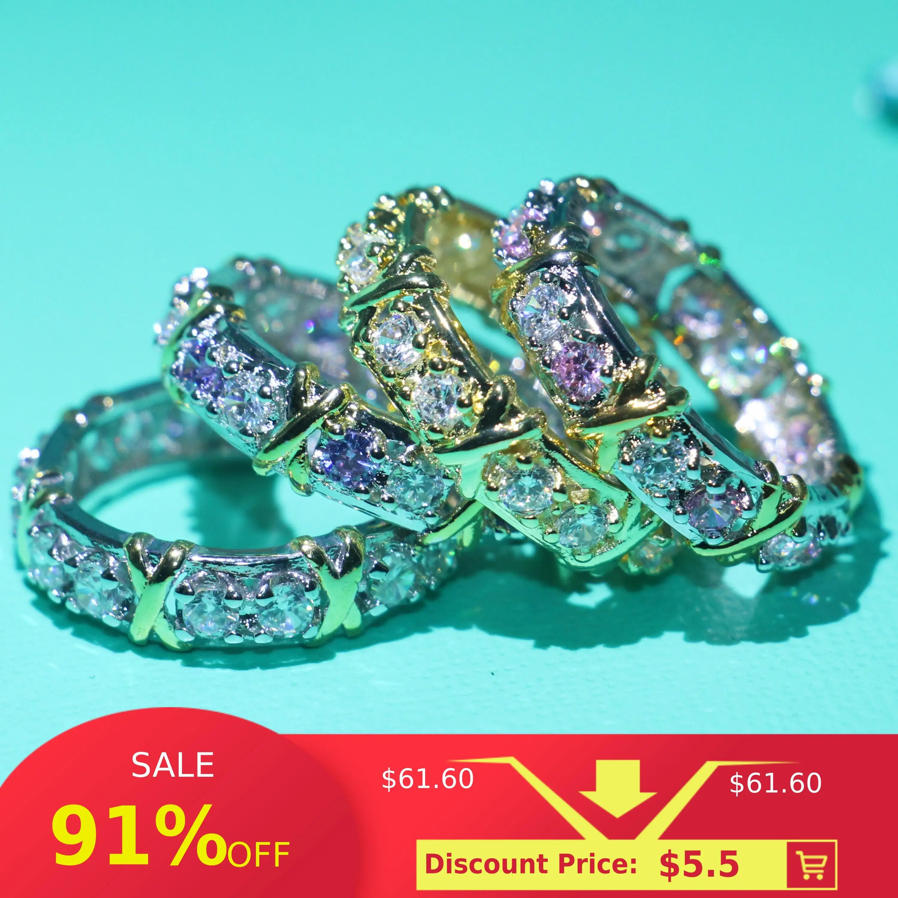 91% Off выгодное предложение брендовые Роскошные ювелирные изделия 10KT белого