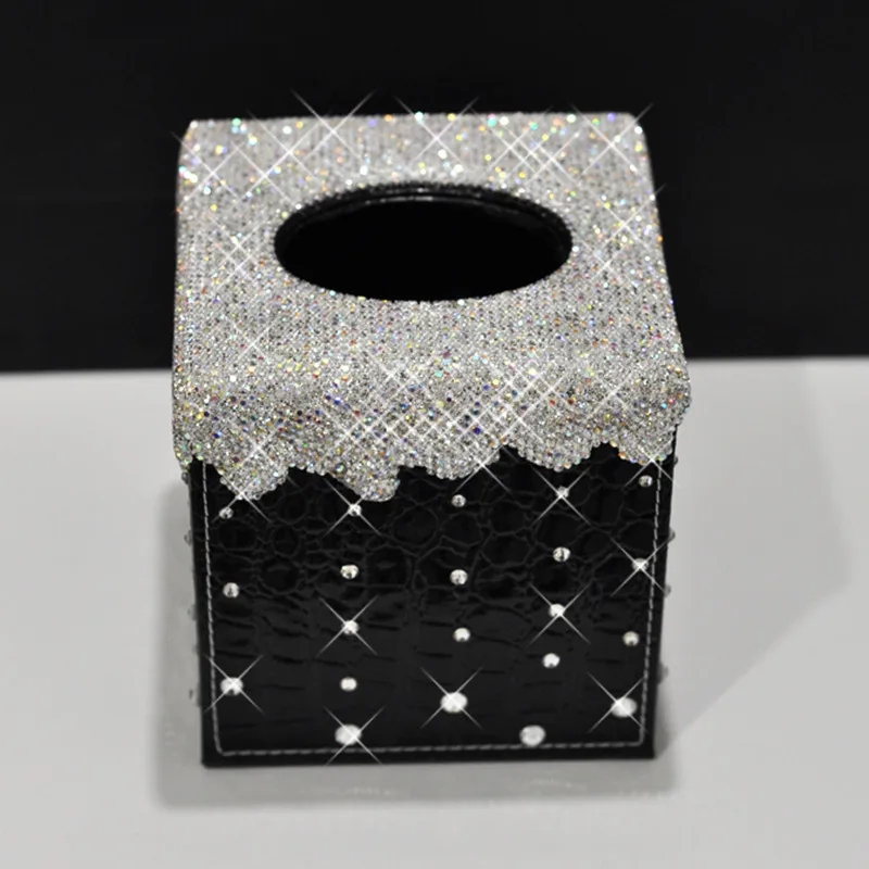 Квадратная коробка для салфеток Кристальный чехол кожаная бумажная полотенец
