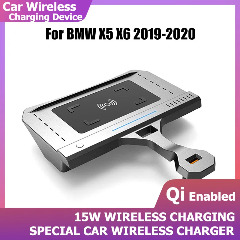 wireless charger QI 15W For BMW X5 G05 X6 G06 2019 2020 Fast USB Socket Phone wireless Charging panel Accessories Car Charger