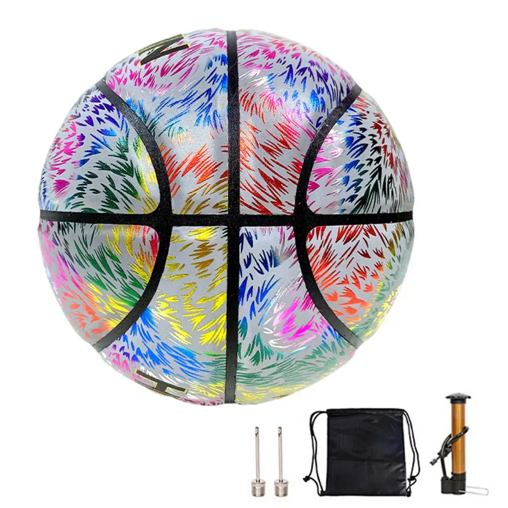 

Glowing Basketball Sports Synthetic Court Personalized Ball Cement Floor Individual Holographic Basketballs Luminous Basketball