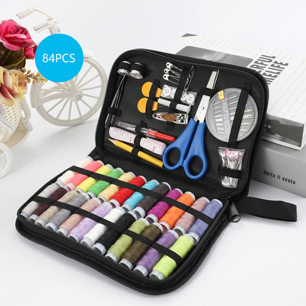 84 шт. портативный дорожный набор для шитья|Швейные инструменты и аксессуары| |