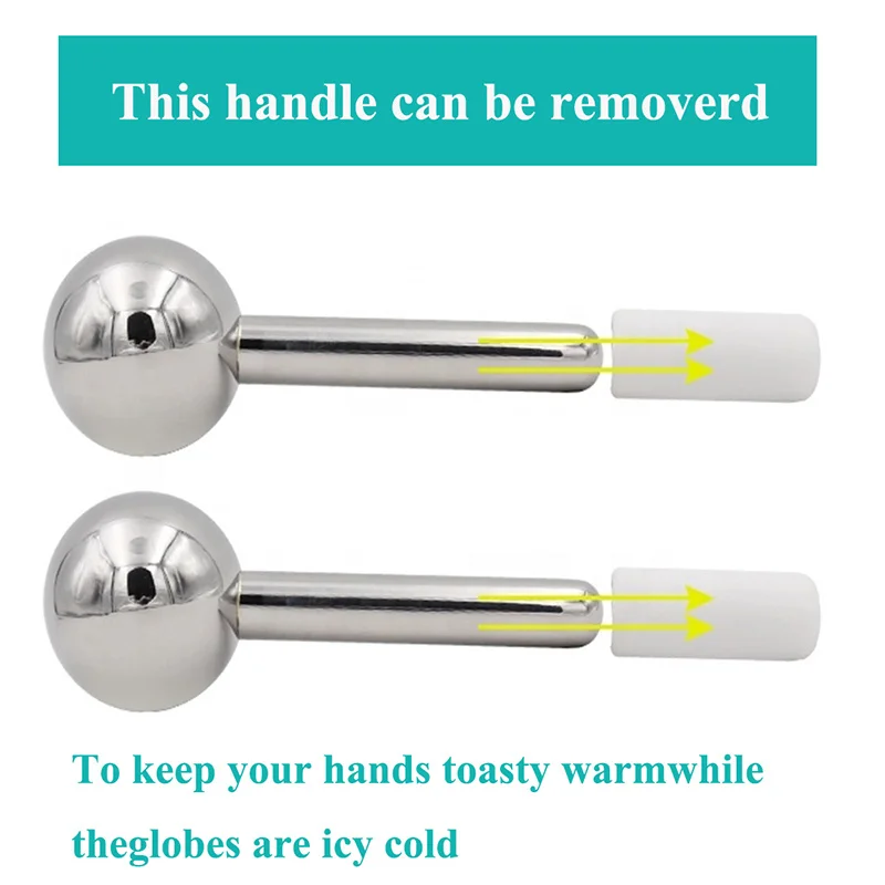 

Stainless Steel Cold Beauty Facial Ice Relax Massager Wave Ball Roller Stick Face Body Neck Face Lift Cryo Massage Tools