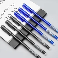 50pcs transparent erasable pen set 0 5mm magic erasable gel pen washable handle blue black ink refills student kawaii stationery