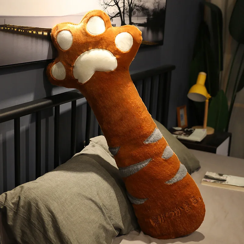 

Rushed Strip Cat Claw Throw Pillow Sleeping Leg Clip Plush Toy Doll Rabbit Hair Seat Cushion Suitable Children For Adults And