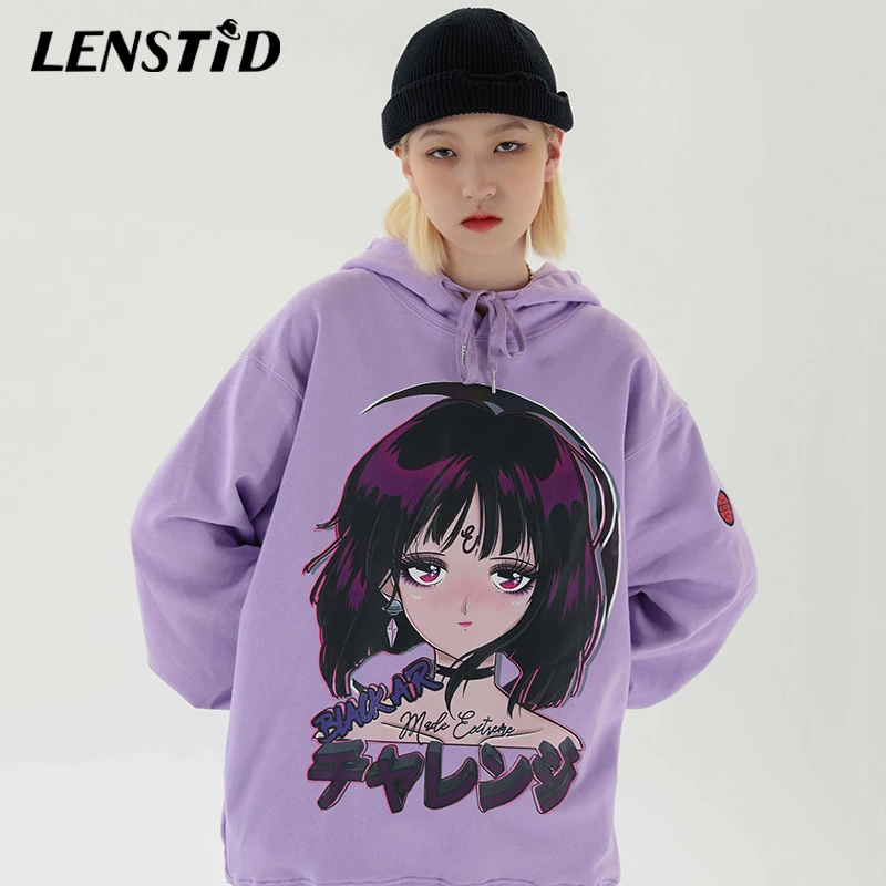 LENSTID Мужской пуловер в стиле хип хоп толстовки с капюшоном героями японского