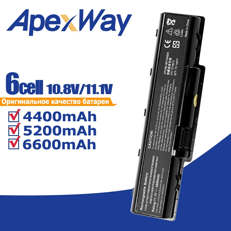 

Аккумулятор Apexway AS07A31 AS07A32 AS07A41 AS07A42 AS07A51 AS07A52 AS07A71 AS07A72 AS07A75 AS2007A для ноутбука Acer Aspire 5732ZG