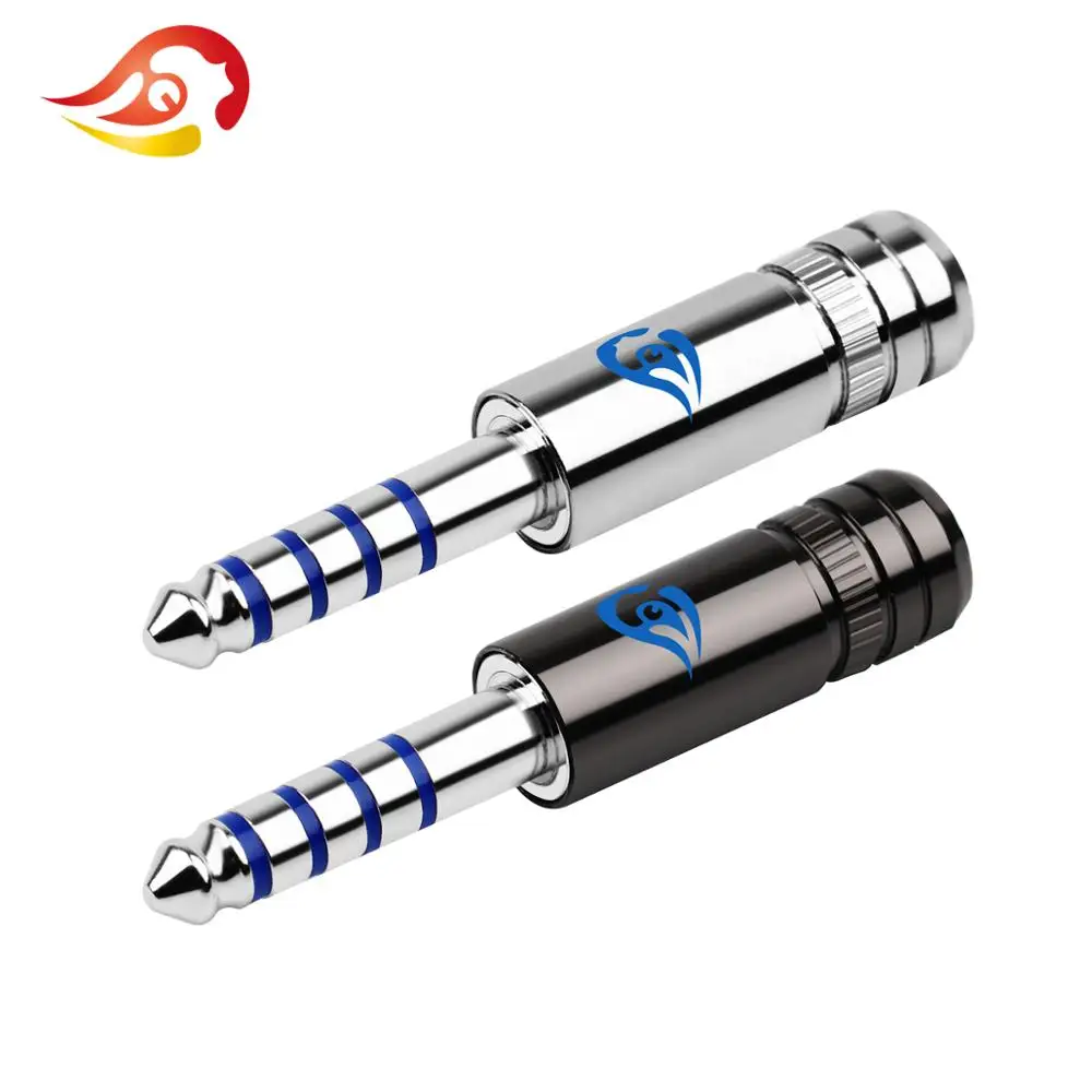 QYFANG Aurora 4.4mm 5 Pole Rhodium Plated Beryllium Copper Earphone Plug Headset Audio Jack Wire Connector Blue Metal Adapter |