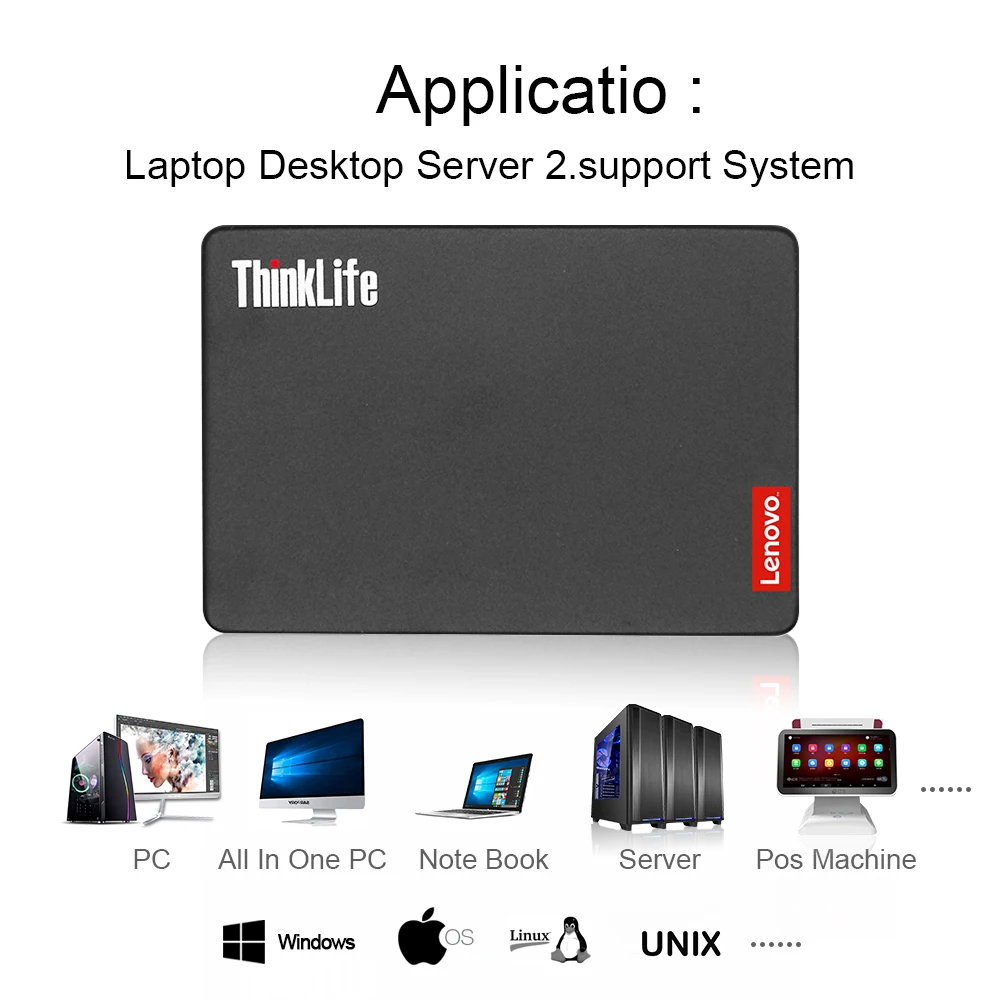 Lenovo thinklife SSD 480 ГБ 2 5 &quotSATA3 Phison/SMI контроллер 3D NAND flash 120 240 128 256 512 Гб для ноутбука