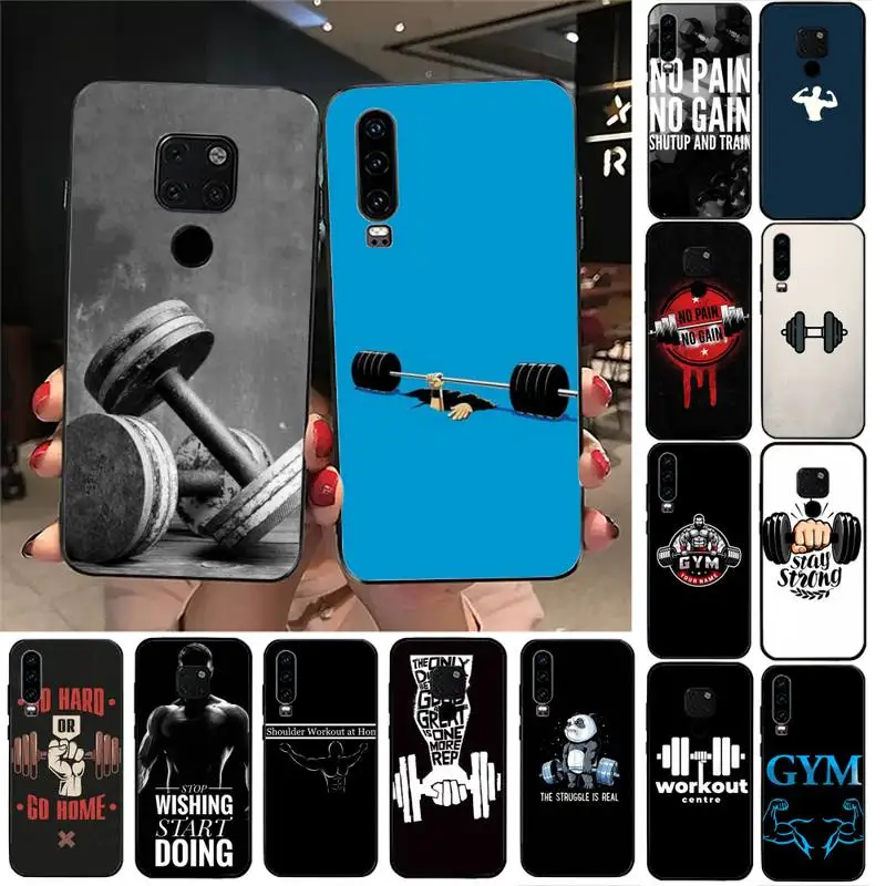 

Bodybuilding Gym Fitness Phone Case For Huawei Nova3I 3E mate9 10 20lite 20Pro 40 30pro funda case