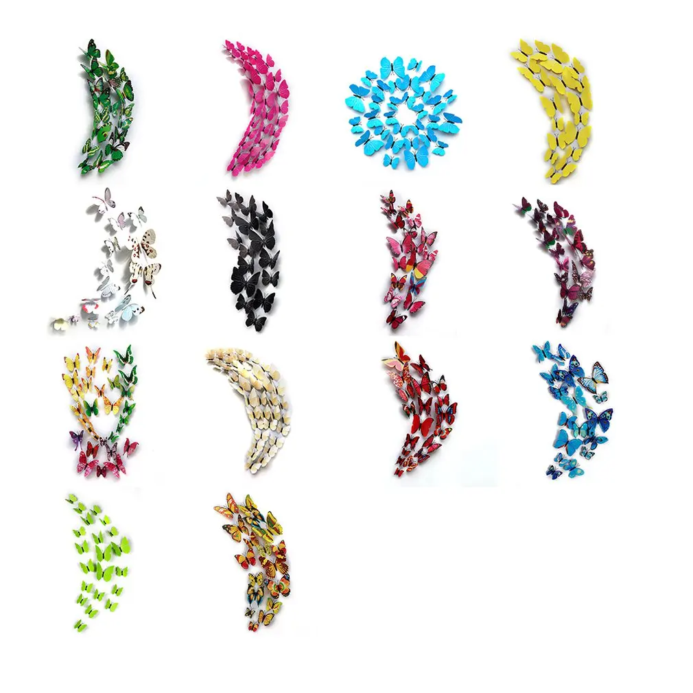 Имитация бабочка на холодильник стикер ПВХ пластик стерео магнитная наклейка