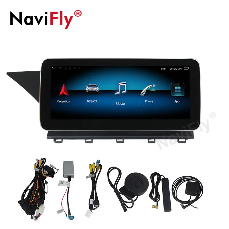 

NaviFly 1920*720 carplay Android 10 gps Car multimedia player For Benz GLK Class X204 GLK200 GLK220 GLK300 GLK350 2008-2012