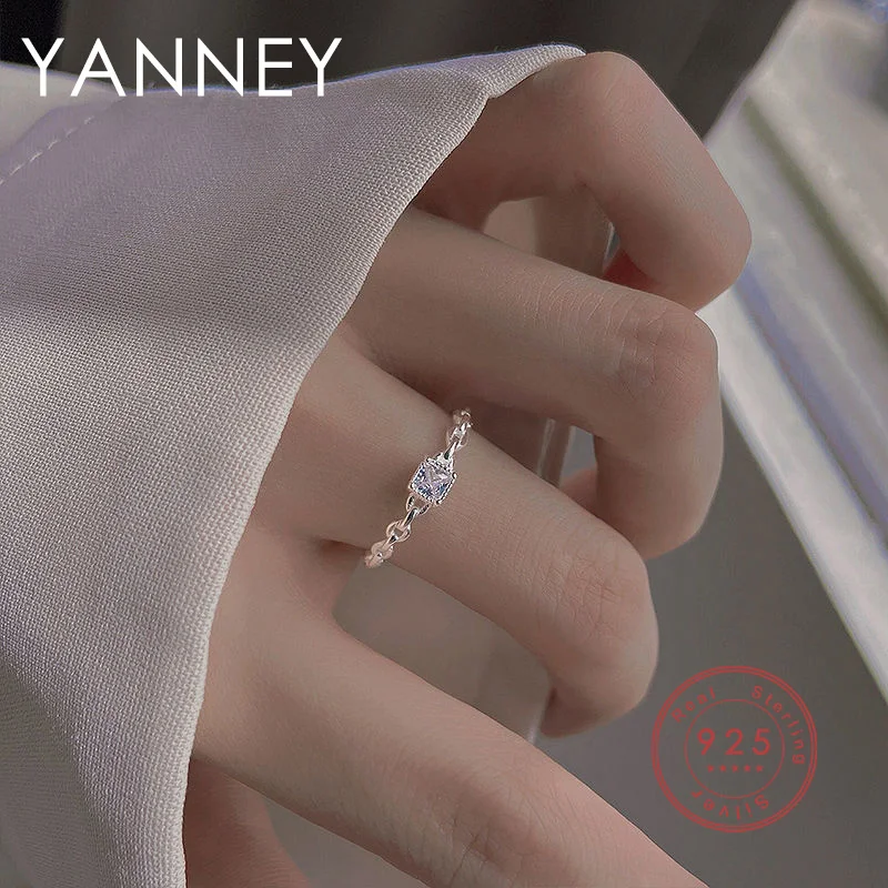 

YANNEY 925 Silver 2022 Trendy Woman Lucky Money/zircon Open Ring Fashion Simple Couple Jewelry Birthday Party Gift