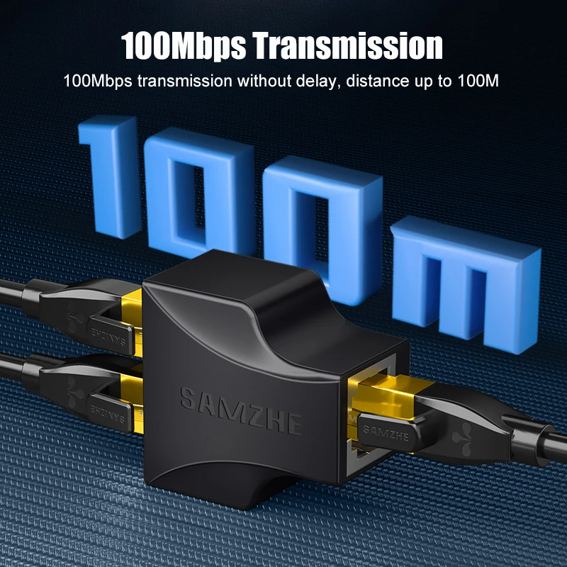Ethernet адаптер SAMZHE удлинитель кабеля Lan разветвитель для интернет подключения Cat5