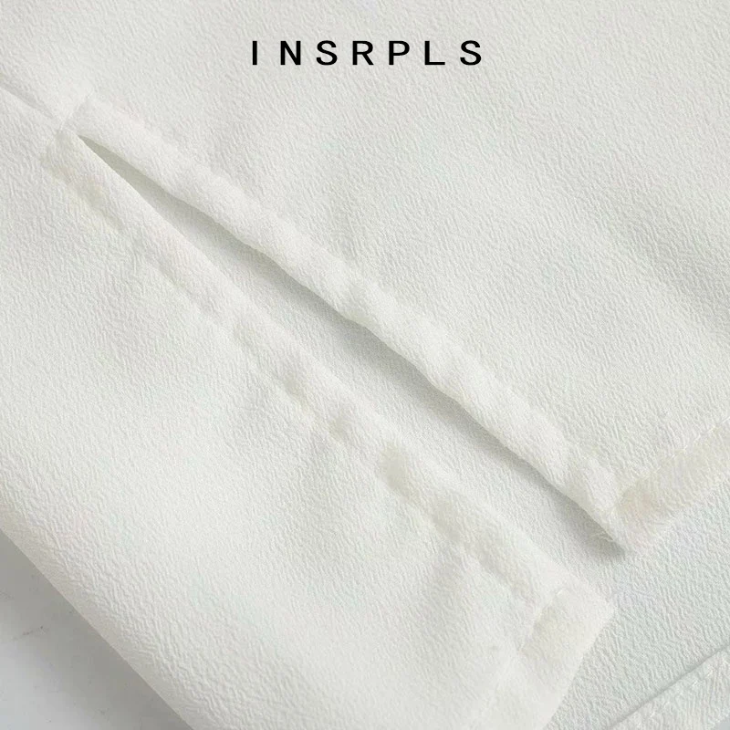 

INSRPLS Women Fashion With Bow Ruffled Button-up Blouses Vintage Long Sleeve Side Vents Female Shirts Chic Tops