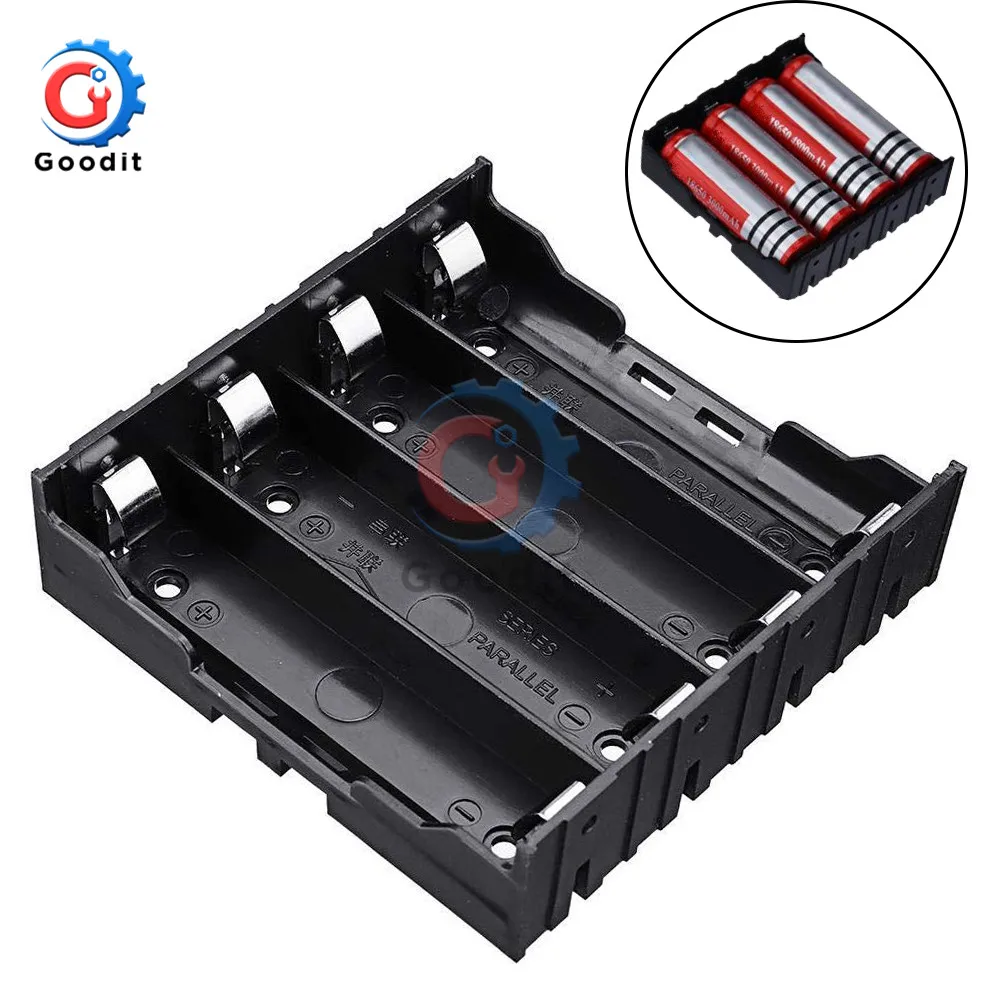 

18650 Lithium Battery Holder Storage Box 3 Slots 3.7V Batteries Plastic Case with Pin