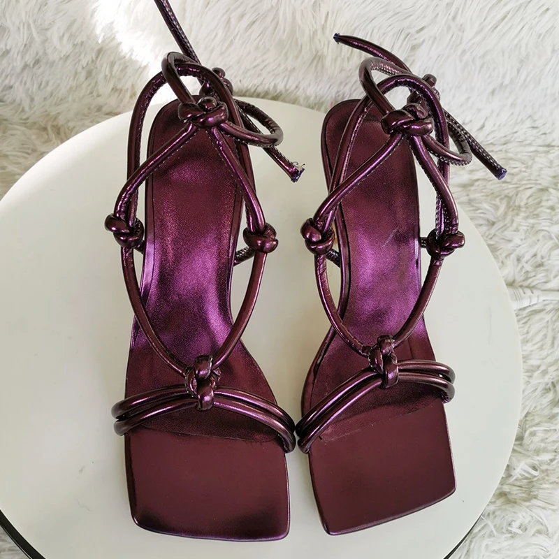 Сандалии-гладиаторы женские с перекрестными ремешками босоножки на высоком