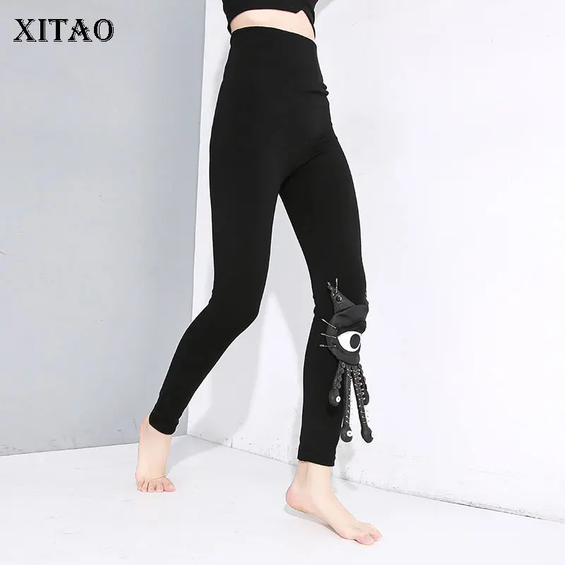 XITAO черные женские леггинсы модные новинка 2020 весна высокая талия эластичные для