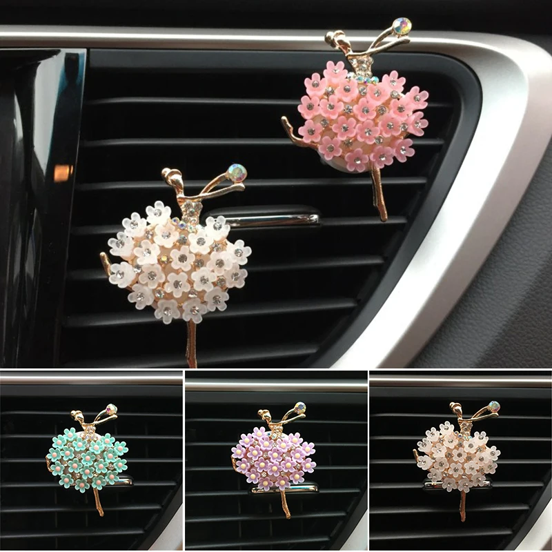 

Ароматический зажим для духов на вентиляционное отверстие автомобиля, симпатичное украшение для салона автомобиля, балерины из сплава, лег...