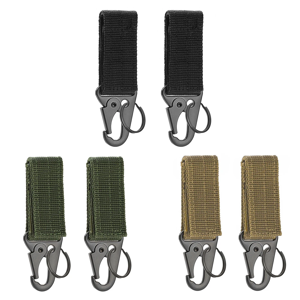

2x Outdoor Camping Hanging Auxiliary Buckle Nylon Keychain Backpack Multi-use Waist Belt Fastener Hook Buckles