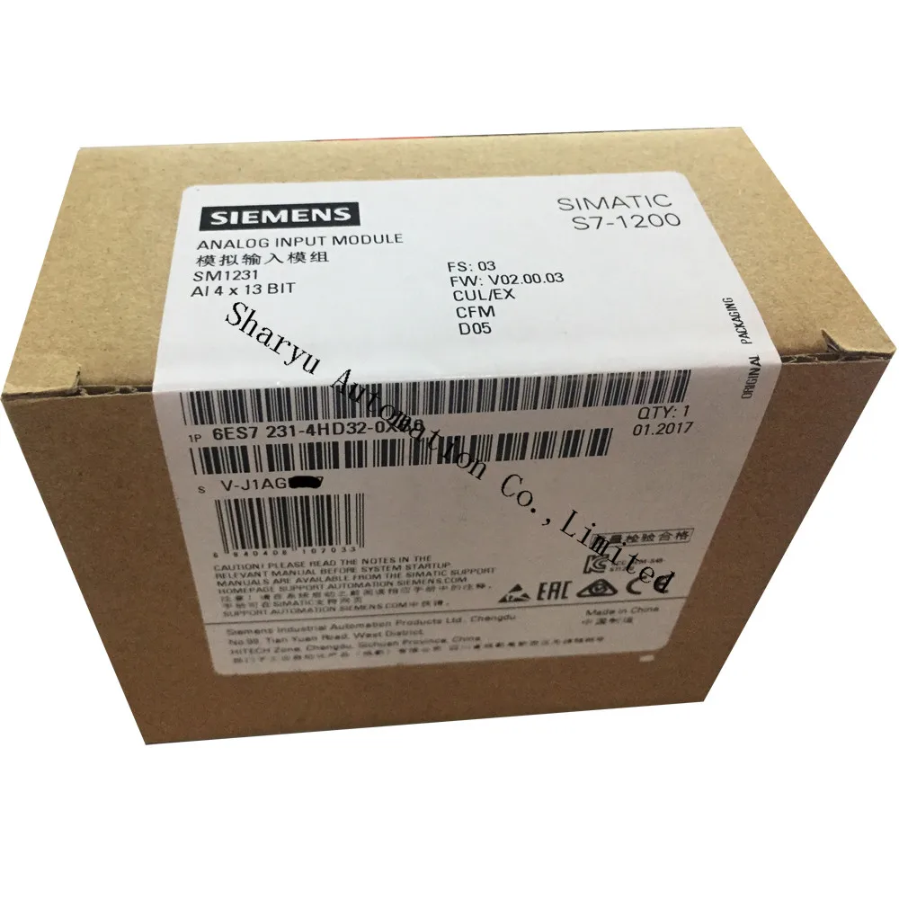Оригинальный Новый аналоговый входной модуль SIMATIC S7-1200 6ES7231-4HD32-0XB0 Siem SM1231