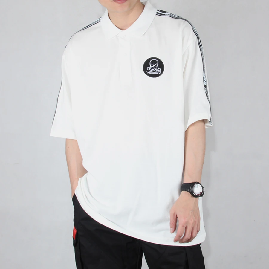 Мужская Повседневная рубашка поло с коротким рукавом и принтом винтажная