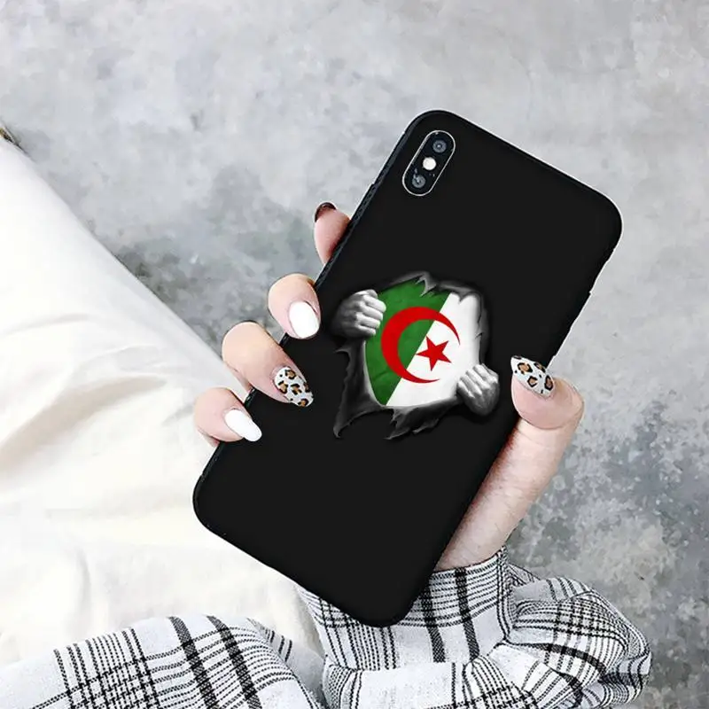 

TOPLBPCS Algeria Flag banner poster Phone Case for iPhone 8 7 6 6S Plus X 5S SE 2020 XR 11 12mini pro XS MAX