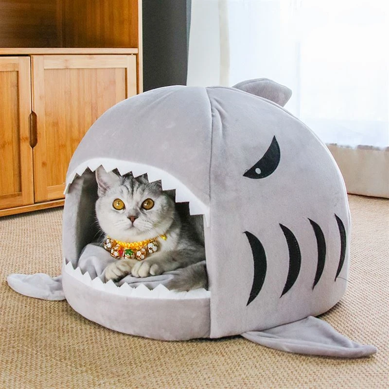 Лучшее качество Акула теплый собачий домик для кошек домашних питомцев котенка
