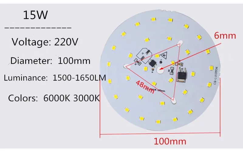 20 шт. SMD 2835 Светодиодный светильник PCB, диммируемая интегрированная умная IC AC 220V Драйвер Белый ww 3W 5 Вт 7 Вт 9 Вт 12 Вт 15 Вт 18 Вт blubs светильник