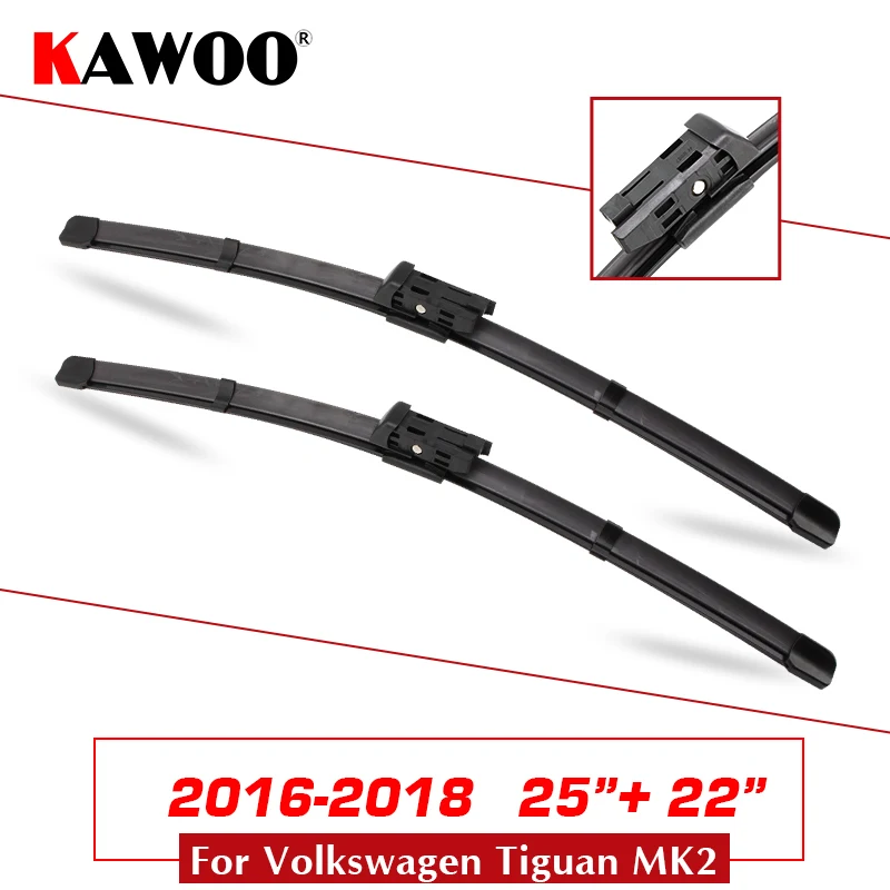 

Автомобильные щетки KAWOO щетка стеклоочистителя для Volkswagen VW Tiguan Mk1/Mk2, подходит для моделей кнопок с 2007 по 2020 год, Стеклоочистители