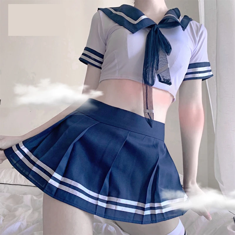 

School Girl Ladies Erotic Cosplay Lingerie Student Uniform Costume Babydoll Dress Women Lace Miniskirt Outfit