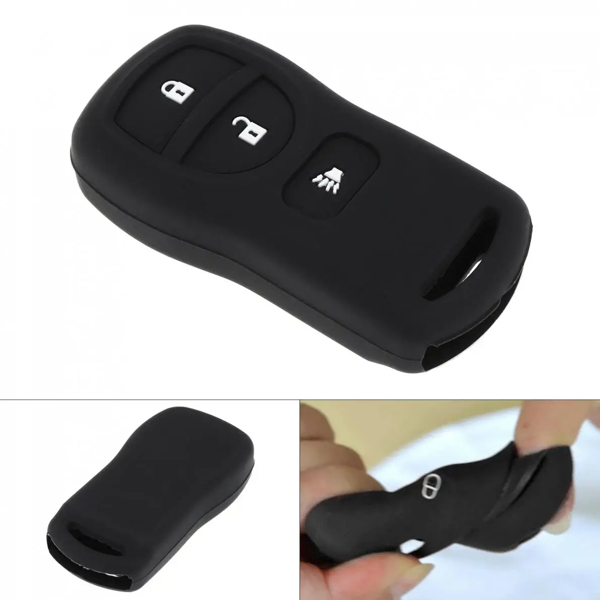 3 кнопки силиконовый чехол для автомобильного ключа с прямой пластиной защитный