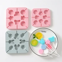 lollipop silicone mold square candy fudge chocolate cake kids cheese stick cute cartoon animal butterfly molds diy baking tool