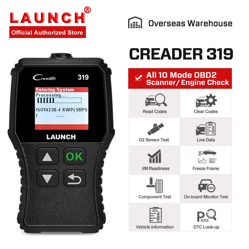 Launch X431 Creader 319 CR3001 полный OBD2 OBDII считыватель кодов сканирующие инструменты OBD 2 CR319 автомобильный диагностический инструмент PK AD310 ELM327 сканер