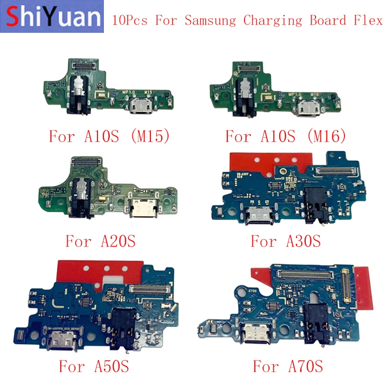 10 шт./лот USB-коннектор для зарядного порта гибкий кабель Samsung A10S 107F A20S A207F A30S A307F A50S